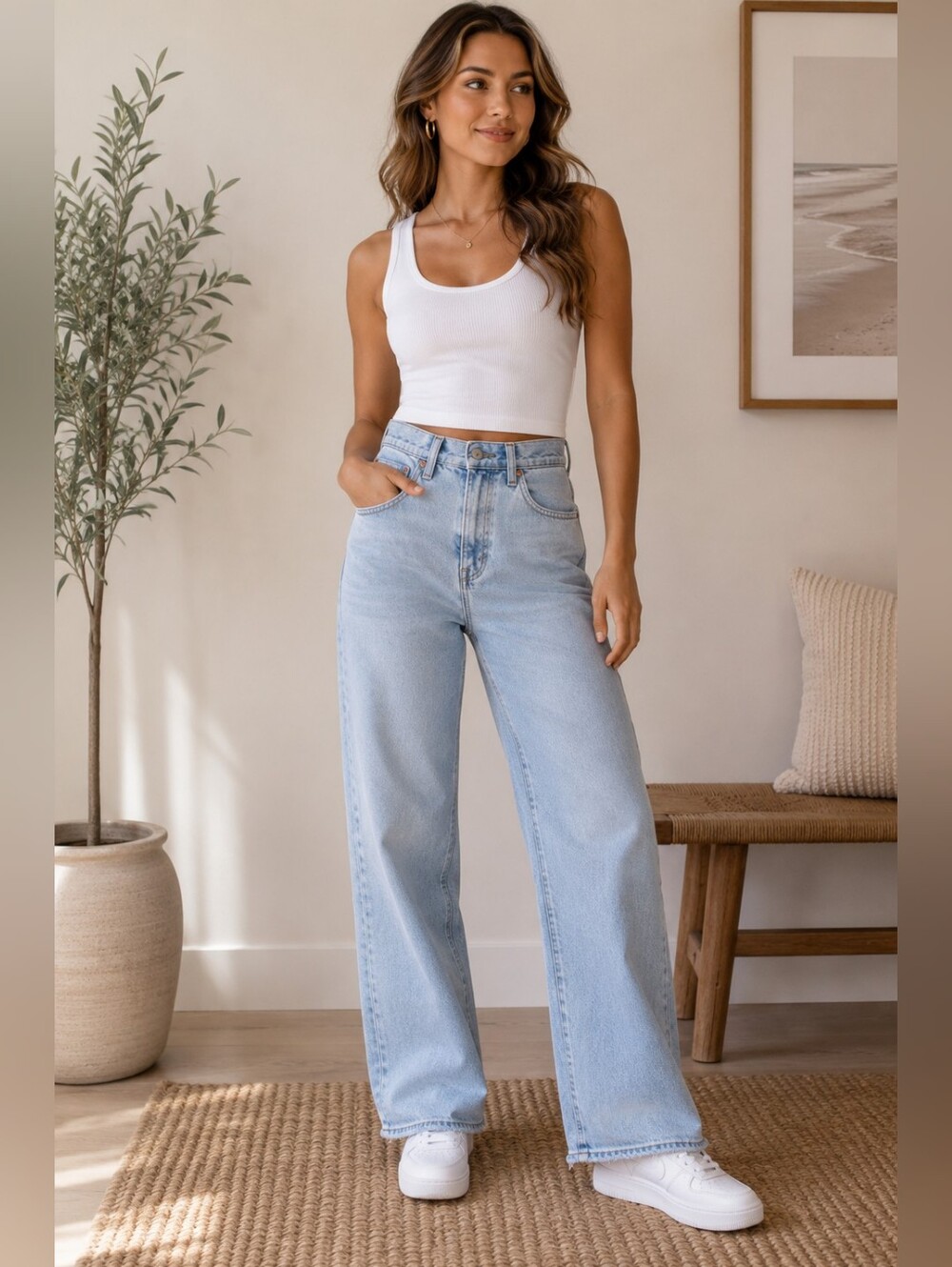 Abercrombie & Fitch Curve Love 90s Relaxed High Rise Jeans 25/2 Light Wash